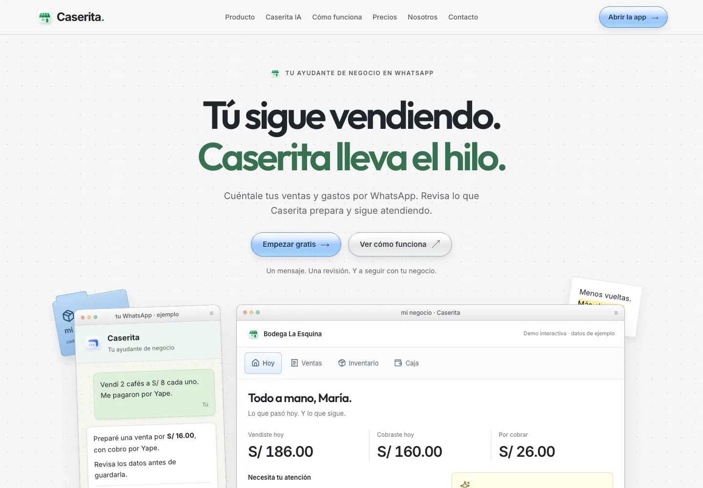 Diseño de la web de Caserita