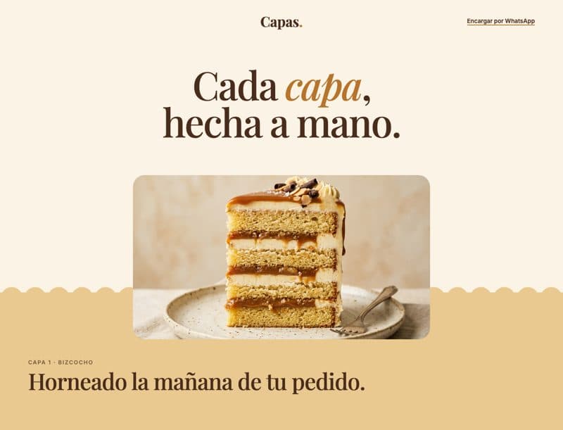 Landing de ejemplo: Pastelería