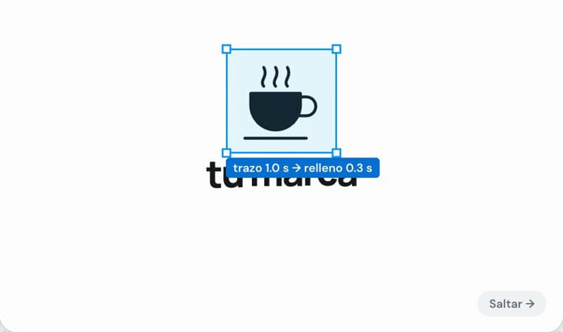Logo que se dibuja: cuadro de la animación