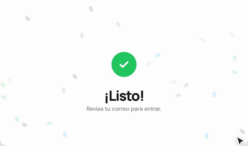 Clic → listo: cuadro de la animación